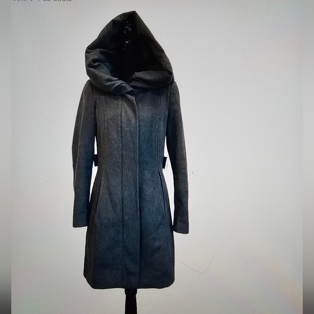 Zara Hooded Coat Grey Oversized Hood sz M